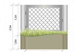 Забор из сетки-рабицы в стальной рамке