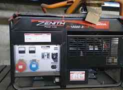 Однофазный бензиновый генератор Zenith ZH12000DXE
